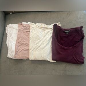 Women’s 4-Tee Bundle - Monk & Lou, Uniqlo, Lucky Brand (Size L-XL)